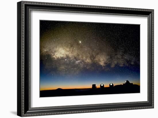 Milky Way And Observatories, Hawaii-David Nunuk-Framed Photographic Print