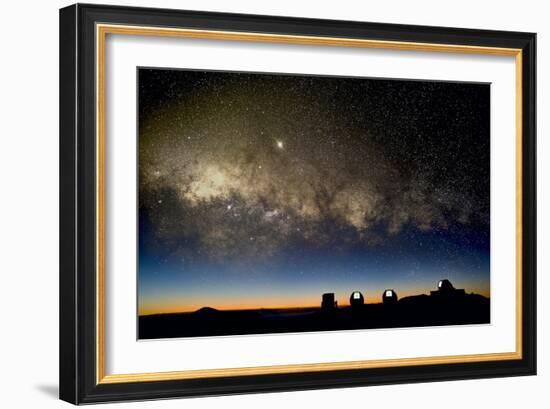 Milky Way And Observatories, Hawaii-David Nunuk-Framed Photographic Print