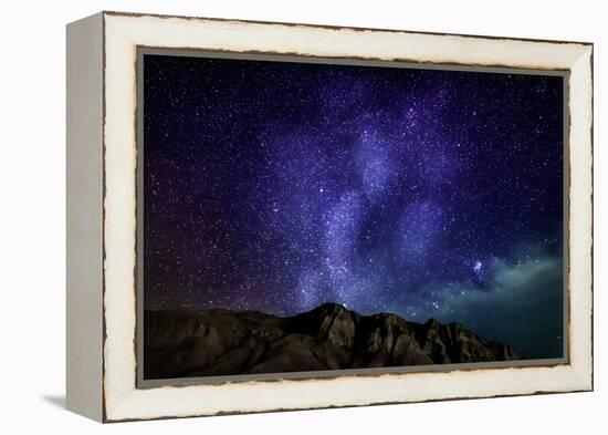 Milky Way Galaxy with Aurora Borealis or Northern Lights, Kjalarnes, Reykjavik, Iceland-null-Framed Premier Image Canvas