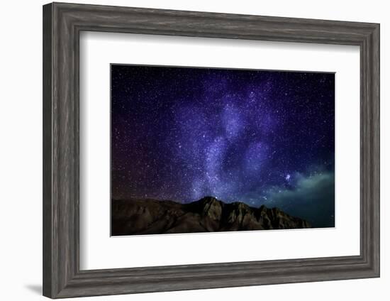 Milky Way Galaxy with Aurora Borealis or Northern Lights, Kjalarnes, Reykjavik, Iceland-null-Framed Photographic Print