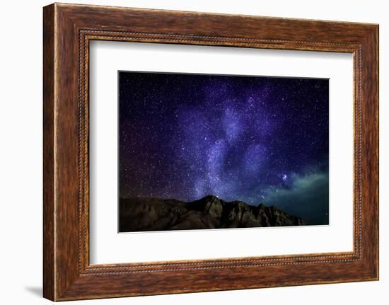 Milky Way Galaxy with Aurora Borealis or Northern Lights, Kjalarnes, Reykjavik, Iceland-null-Framed Photographic Print