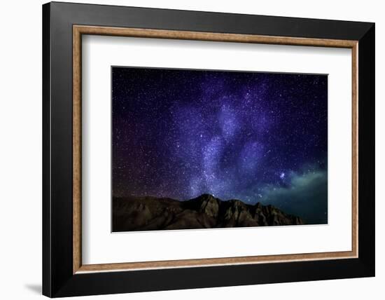 Milky Way Galaxy with Aurora Borealis or Northern Lights, Kjalarnes, Reykjavik, Iceland-null-Framed Photographic Print