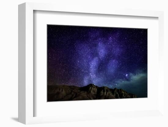 Milky Way Galaxy with Aurora Borealis or Northern Lights, Kjalarnes, Reykjavik, Iceland-null-Framed Photographic Print