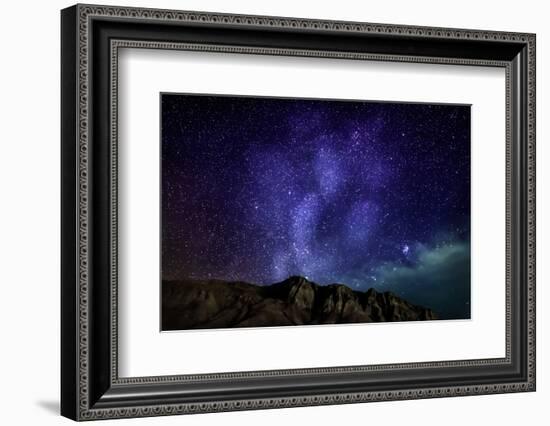 Milky Way Galaxy with Aurora Borealis or Northern Lights, Kjalarnes, Reykjavik, Iceland-null-Framed Photographic Print