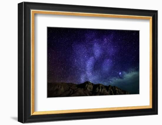 Milky Way Galaxy with Aurora Borealis or Northern Lights, Kjalarnes, Reykjavik, Iceland-null-Framed Photographic Print