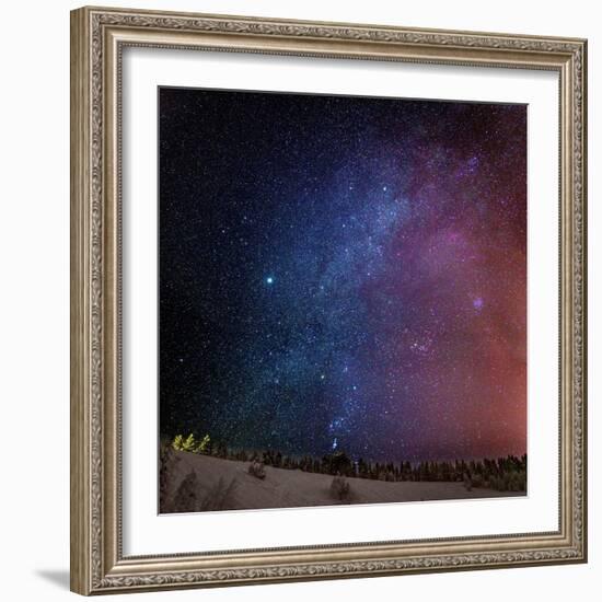 Milky Way Galaxy with Aurora Borealis or Northern Lights, Lapland, Sweden-Ragnar Th Sigurdsson-Framed Photographic Print