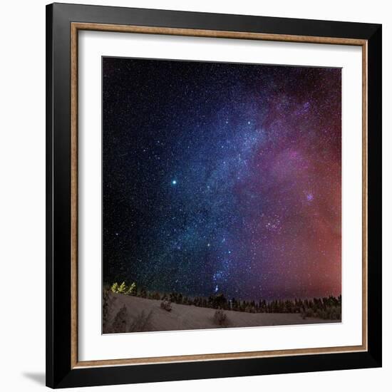 Milky Way Galaxy with Aurora Borealis or Northern Lights, Lapland, Sweden-Ragnar Th Sigurdsson-Framed Photographic Print