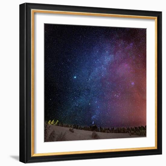 Milky Way Galaxy with Aurora Borealis or Northern Lights, Lapland, Sweden-Ragnar Th Sigurdsson-Framed Photographic Print