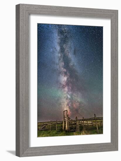 Milky Way over an Old Ranch Corral-Stocktrek Images-Framed Photographic Print