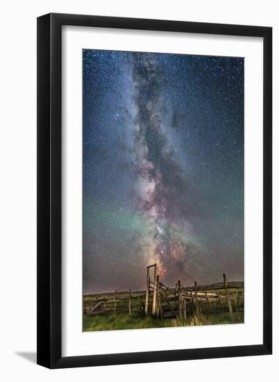 Milky Way over an Old Ranch Corral-Stocktrek Images-Framed Photographic Print