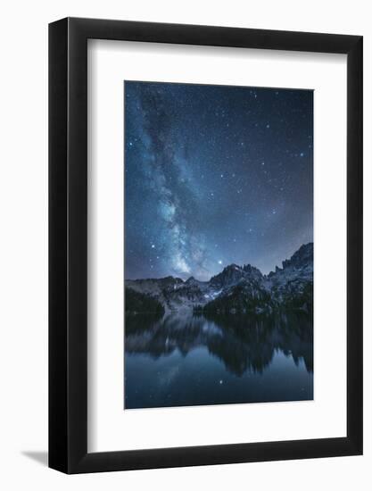 Milky Way over Baron Lake Sawtooth Mountains, Idaho-Alan Majchrowicz-Framed Photographic Print