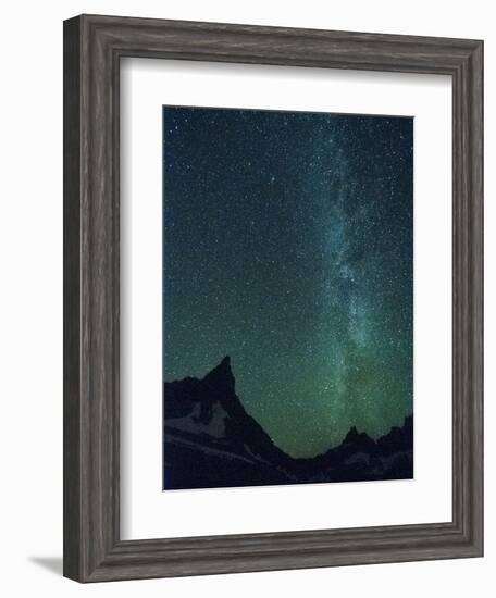 Milky Way over Glacier National Park, Montana.-Steven Gnam-Framed Photographic Print