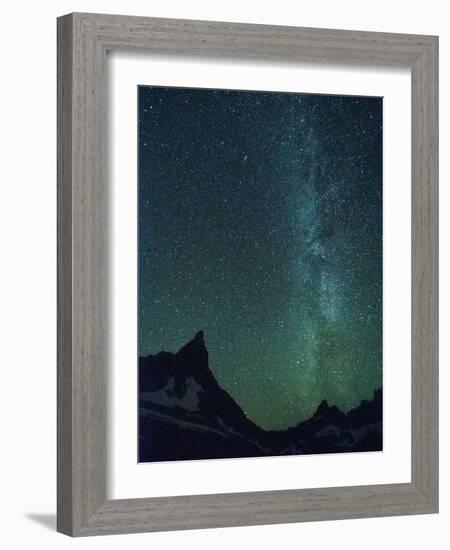 Milky Way over Glacier National Park, Montana.-Steven Gnam-Framed Photographic Print