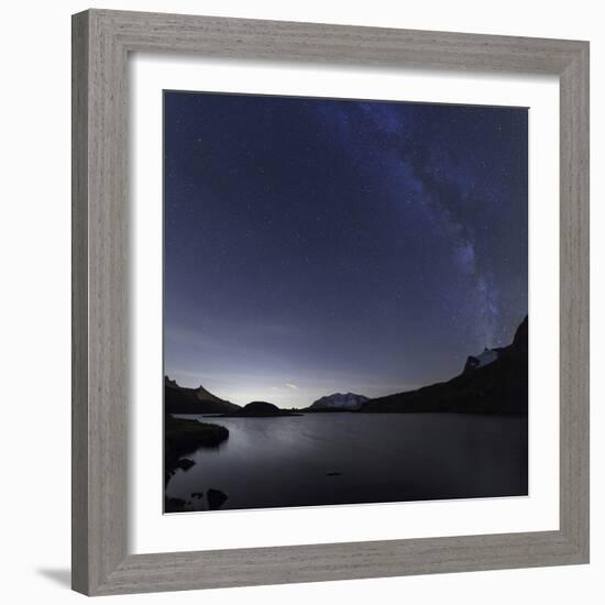 Milky Way over Rossett Lake at an Altitude of 2709 Meters-Roberto Moiola-Framed Photographic Print