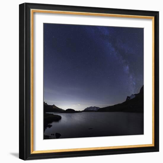 Milky Way over Rossett Lake at an Altitude of 2709 Meters-Roberto Moiola-Framed Photographic Print