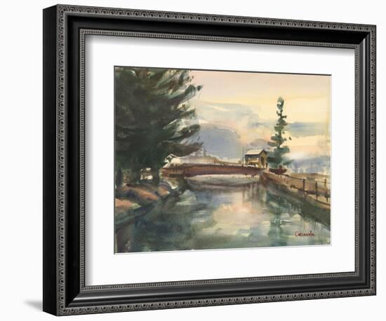 Mill Canal Springfield Massachusetts-Stephen Calcasola-Framed Art Print