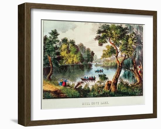 Mill Cove Lake (Colour Litho)-Currier & Ives-Framed Giclee Print