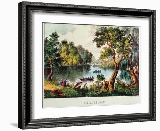 Mill Cove Lake (Colour Litho)-Currier & Ives-Framed Giclee Print