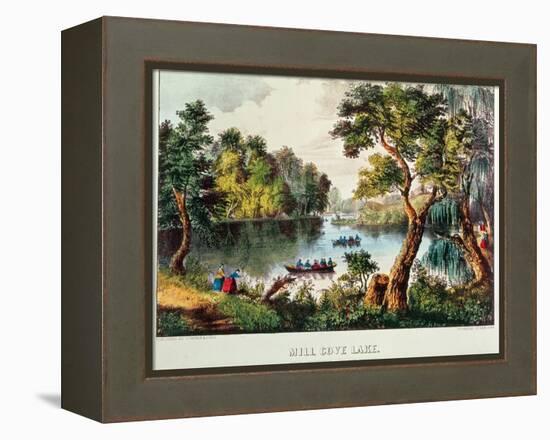 Mill Cove Lake (Colour Litho)-Currier & Ives-Framed Premier Image Canvas