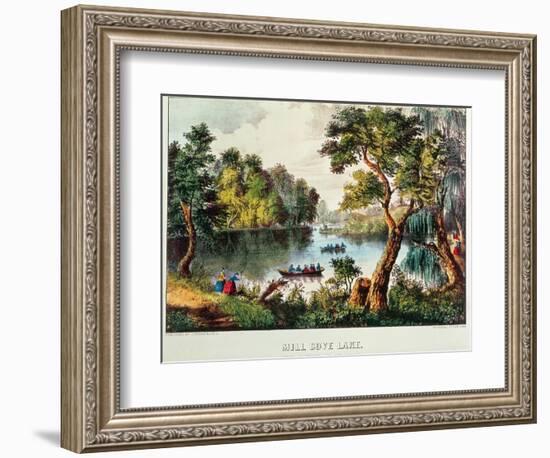 Mill Cove Lake (Colour Litho)-Currier & Ives-Framed Giclee Print