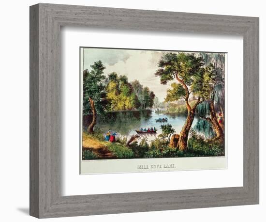 Mill Cove Lake (Colour Litho)-Currier & Ives-Framed Giclee Print