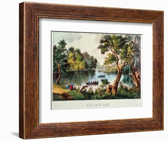 Mill Cove Lake (Colour Litho)-Currier & Ives-Framed Giclee Print