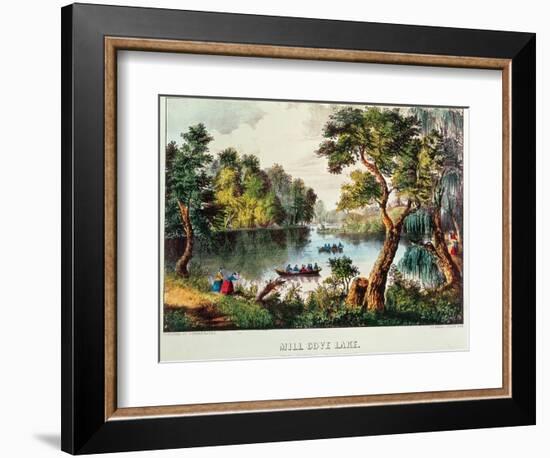 Mill Cove Lake (Colour Litho)-Currier & Ives-Framed Giclee Print