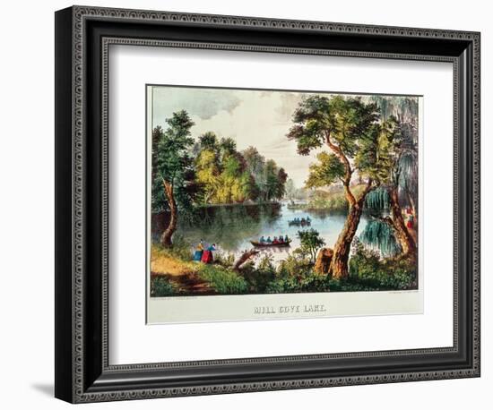 Mill Cove Lake (Colour Litho)-Currier & Ives-Framed Giclee Print