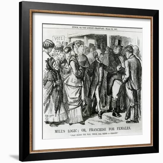 Mill's Logic: Or, Franchise for Females, Cartoon from Punch, London, 30 March 1867-John Tenniel-Framed Giclee Print