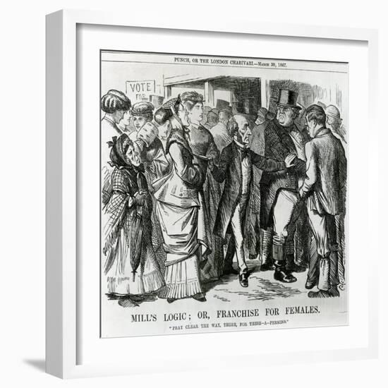 Mill's Logic: Or, Franchise for Females, Cartoon from Punch, London, 30 March 1867-John Tenniel-Framed Giclee Print