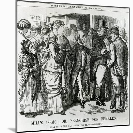 Mill's Logic: Or, Franchise for Females, Cartoon from Punch, London, 30 March 1867-John Tenniel-Mounted Giclee Print