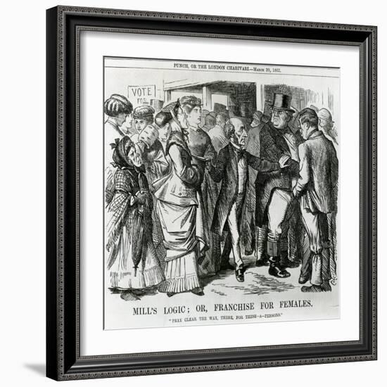 Mill's Logic: Or, Franchise for Females, Cartoon from Punch, London, 30 March 1867-John Tenniel-Framed Giclee Print