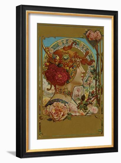 Millefleurs Illustration-null-Framed Giclee Print