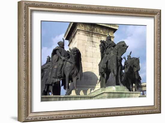 Millenary monument in Budapest, 19th century. Artist: Unknown-Unknown-Framed Giclee Print