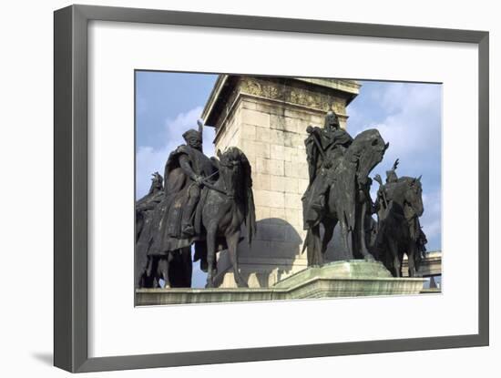 Millenary monument in Budapest, 19th century. Artist: Unknown-Unknown-Framed Giclee Print