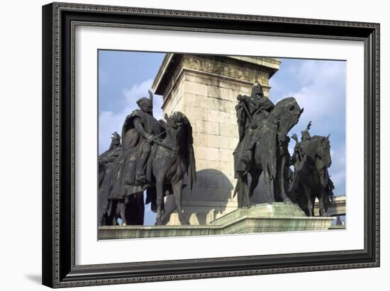 Millenary monument in Budapest, 19th century. Artist: Unknown-Unknown-Framed Giclee Print