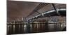 Millenium Bridge, Night Photography, City View with St. Paul's Cathedral, the Thames, London-Axel Schmies-Mounted Photographic Print