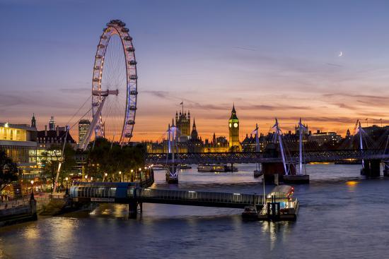 Millenium Wheel London Eye With Big Ben On The Skyline Beyond At Sunset London England United Photographic Print Charles Bowman Art Com