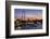 Millenium Wheel (London Eye) with Big Ben on the skyline beyond at sunset, London, England, United -Charles Bowman-Framed Photographic Print