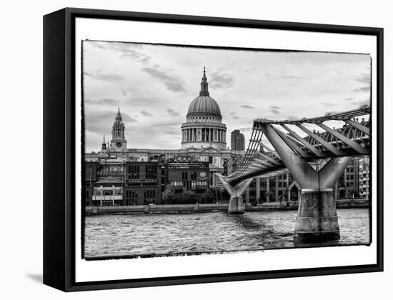 Millennium Bridge and St. Paul's Cathedral - City of London - UK - England - United Kingdom-Philippe Hugonnard-Framed Premier Image Canvas