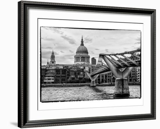 Millennium Bridge and St. Paul's Cathedral - City of London - UK - England - United Kingdom-Philippe Hugonnard-Framed Photographic Print