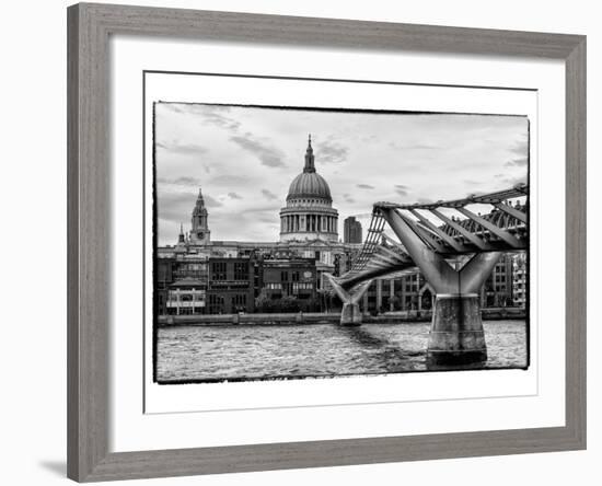 Millennium Bridge and St. Paul's Cathedral - City of London - UK - England - United Kingdom-Philippe Hugonnard-Framed Photographic Print