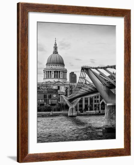 Millennium Bridge and St. Paul's Cathedral - City of London - UK - England - United Kingdom-Philippe Hugonnard-Framed Photographic Print