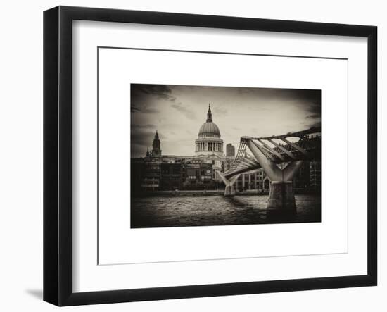 Millennium Bridge and St. Paul's Cathedral - City of London - UK - England - United Kingdom-Philippe Hugonnard-Framed Art Print