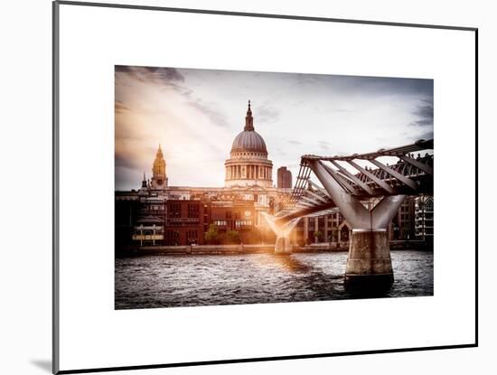 Millennium Bridge and St. Paul's Cathedral - City of London - UK - England - United Kingdom-Philippe Hugonnard-Mounted Art Print
