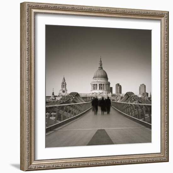 Millennium Bridge and St. Paul's Cathedral, London, England-Jon Arnold-Framed Photographic Print