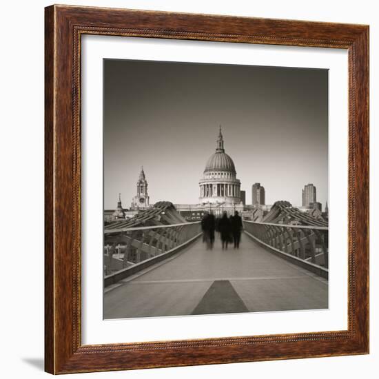 Millennium Bridge and St. Paul's Cathedral, London, England-Jon Arnold-Framed Photographic Print