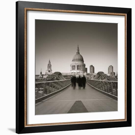 Millennium Bridge and St. Paul's Cathedral, London, England-Jon Arnold-Framed Photographic Print