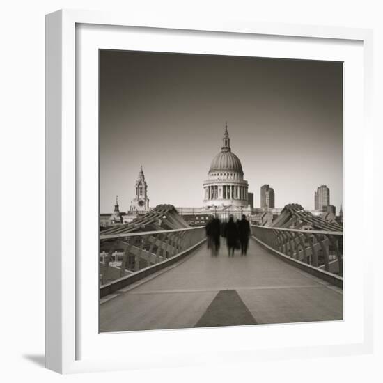 Millennium Bridge and St. Paul's Cathedral, London, England-Jon Arnold-Framed Photographic Print