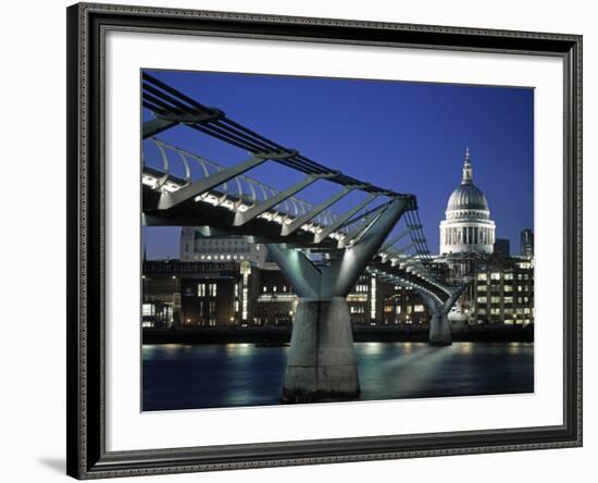 Millennium Bridge and St. Paul's, London, England-Alan Copson-Framed Photographic Print